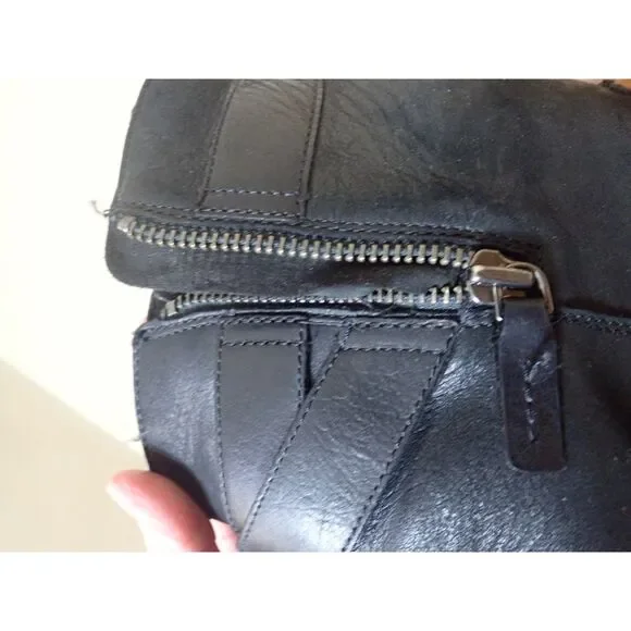 Sorel Joan of Arctic Wedge Women 10 Black Leather Hidden Heel Ankle Bootie - Picture 8 of 10